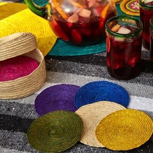 Bay Isle Home Multi Color Coaster Set w/ Holder